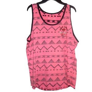 MIAMI STYLE vintage women's large Tybee Island Georgia pink black tank